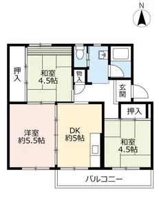 UR岩倉【5階】の間取り