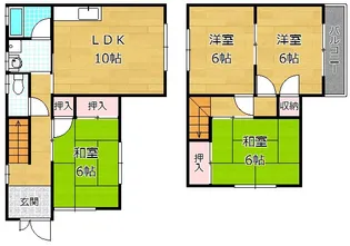 大阪府枚方市津田西町3【一戸建】の間取り