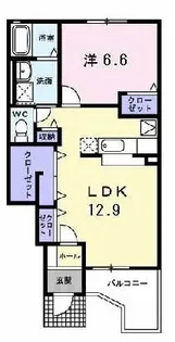 兵庫県加古川市野口町坂井【アパート】の間取り
