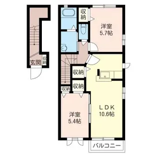ディアコート結城B【2階】の間取り