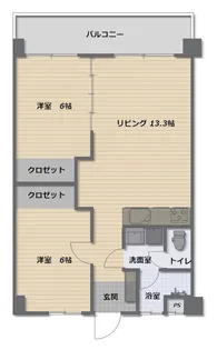 ピュアパレス黒潮【6階】の間取り