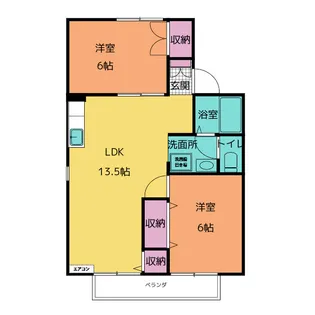 サン・クレールB【1階】の間取り