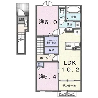 山形県東根市大字羽入【アパート】の間取り