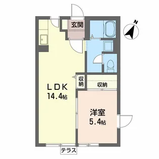 メゾン・グランディア B【1階】の間取り