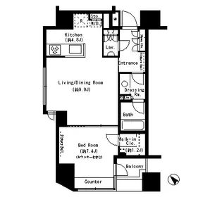 東京都港区赤坂2【マンション】の間取り