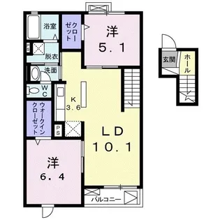 クレメント千葉寺【4階】の間取り