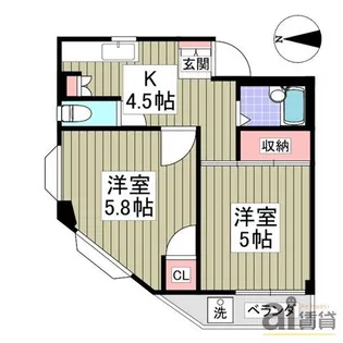 東京都小平市喜平町1【アパート】の間取り