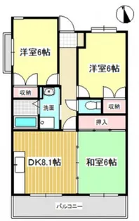 オーヂ八幡東【3階】の間取り