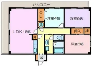 コープ野村水前寺【3階】の間取り