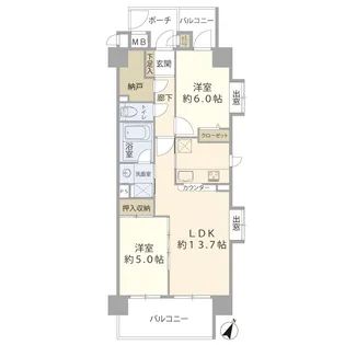 サンクタス千葉シーサイドアベニュー【3階】の間取り