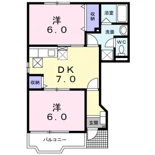 グリーンパークB【1階】の間取り