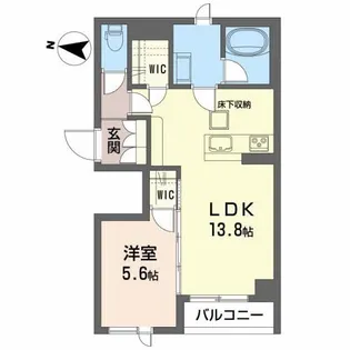 アルフラット二本杉【1階】の間取り