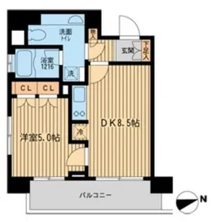 ラクラス田町【4階】の間取り