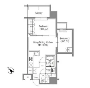 東京都港区三田4【マンション】の間取り