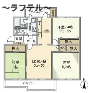 西所沢椿峰ニュータウン27街区1号棟【3階】の間取り