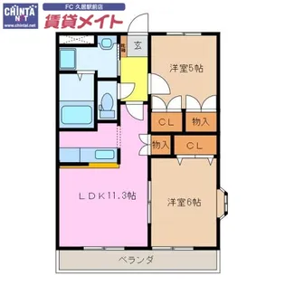 カンタベリー【2階】の間取り