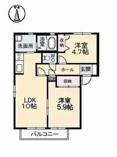 レジデンス古城 A棟【2階】の間取り