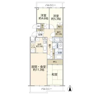 藤和ライブタウン中山【1階】の間取り