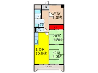 バーンフリート赤大路A棟【1階】の間取り