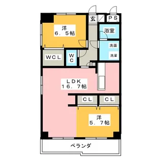 シャトルスケミツII【5階】の間取り