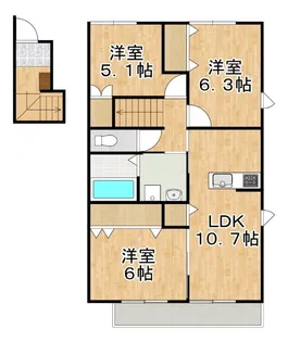 ユアメゾン益野A【2階】の間取り