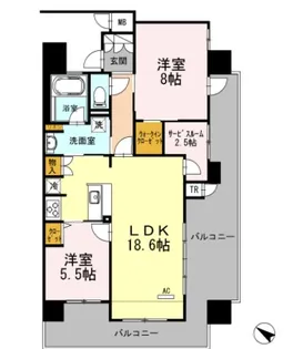 プレミスト津久野駅前アルティモガーデン【10階】の間取り