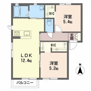 メリースクエア A【2階】の間取り
