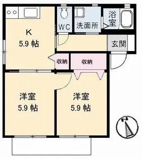 フローラルコート B棟【1階】の間取り