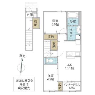 仮)那珂市菅谷字杉原新築アパート【2階】の間取り