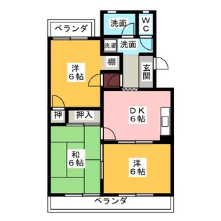 シティハイツ犬飼【1階】の間取り