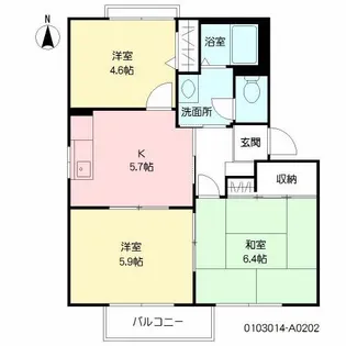 コーポ山内 A棟【2階】の間取り