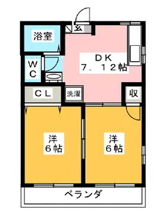 エステートなかざとC【1階】の間取り