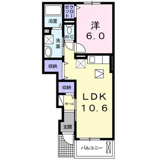 藍らんどこくふB【1階】の間取り