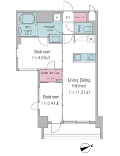 ドゥーエ西馬込II【8階】の間取り