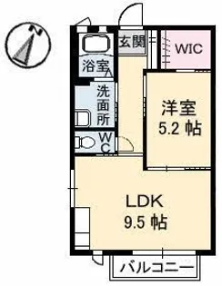 パルメゾン A【2階】の間取り