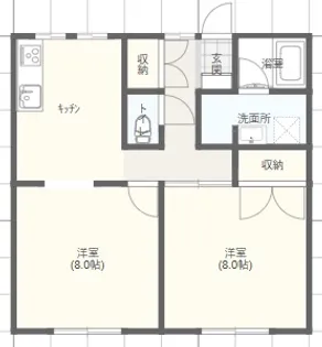 瀧内コーポII【1階】の間取り