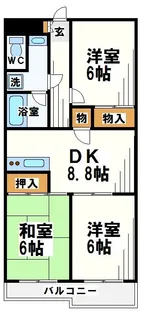 ベルジュールオーシャン【1階】の間取り