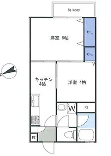 二葉コーポラス【2階】の間取り