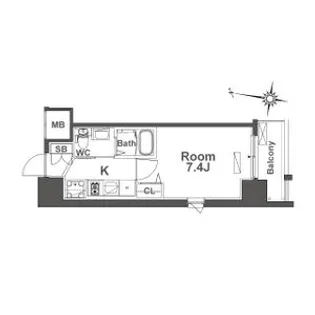 TLRレジデンス本町WEST【14階】の間取り