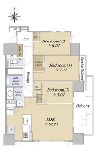 シティハウス名駅那古野【12階】の間取り