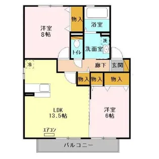 ヒルサイドコート弐番館【2階】の間取り