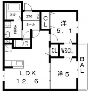 メゾン・ド・サカエIII【1階】の間取り