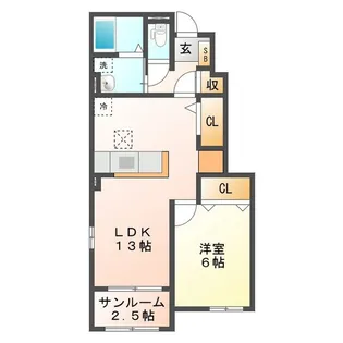 サニースクエアII【1階】の間取り