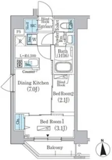 中井レジデンス【6階】の間取り