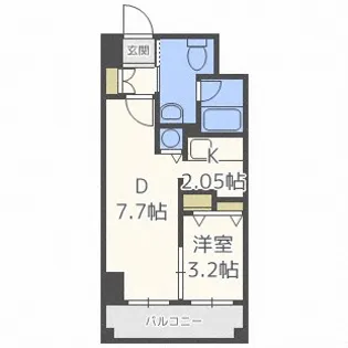 レジディア大通西【9階】の間取り