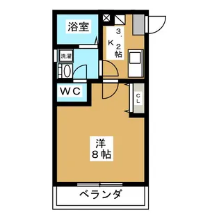 クレフラスト道徳通【2階】の間取り