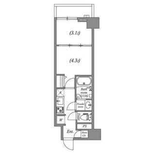 ザ・レジデンス神楽坂I【6階】の間取り