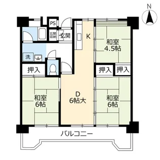 UR本城西【3階】の間取り