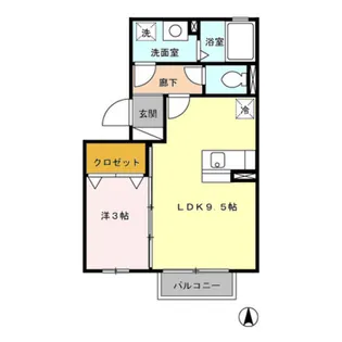 ロイヤルクレッセント【1階】の間取り