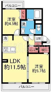 ライオンズマンション天神橋第二【2階】の間取り